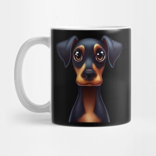 Playful Doberman Pinscher Graphic Design Mug